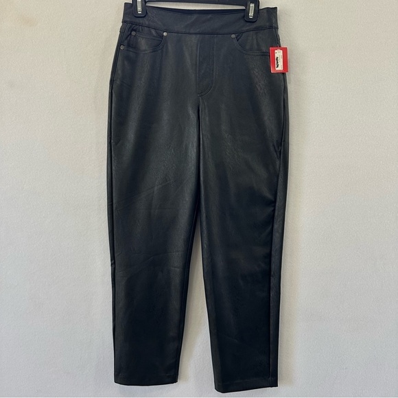 Spanx Faux Vegan Leather Slim Straight Pants in Luxe Black Sz Small 20528R - Picture 6 of 13